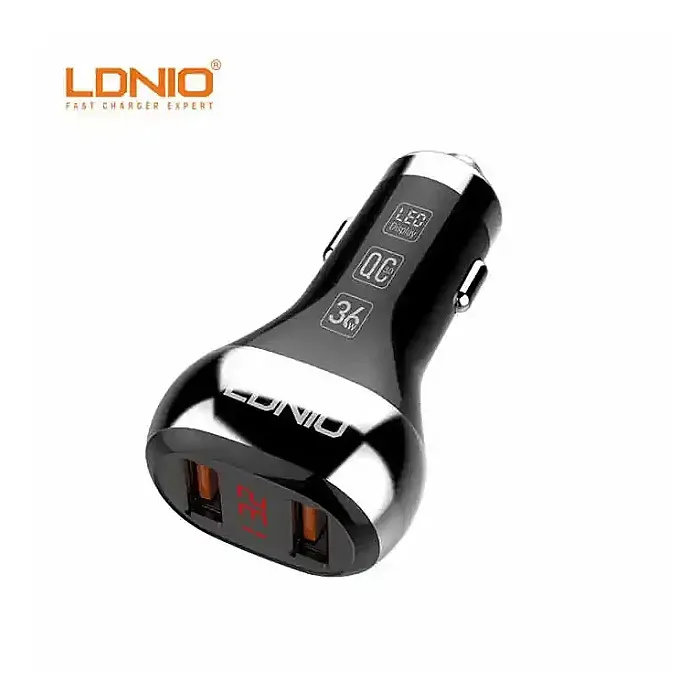 Ldino Drive C2 Fast Charging Car Charger 36W With Led Car Battery Display Dual QC3.0 USB Port, Support All Mobile Phone Charger Ldino Drive C2 Fast Charging Car Charger 36W With Led Car Battery Display Dual QC3.0 USB Port, Support All Mobile Phone Charger